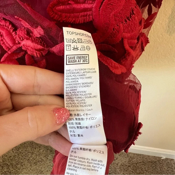 Topshop Long Sleeve Applique Mini Dress - Picture 5 of 6